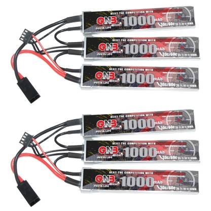 2PCS - GAONENG GNB 3S 11.1V 1000mAh 30C Mini Tamiya Plug 3cells LiPo Battery for AirSoft Air Gun