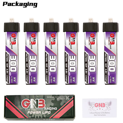 GAONENG GNB LiHV 1S 3.8V 300mAh 60C Molex1.25 Plastic Head LiPo Battery