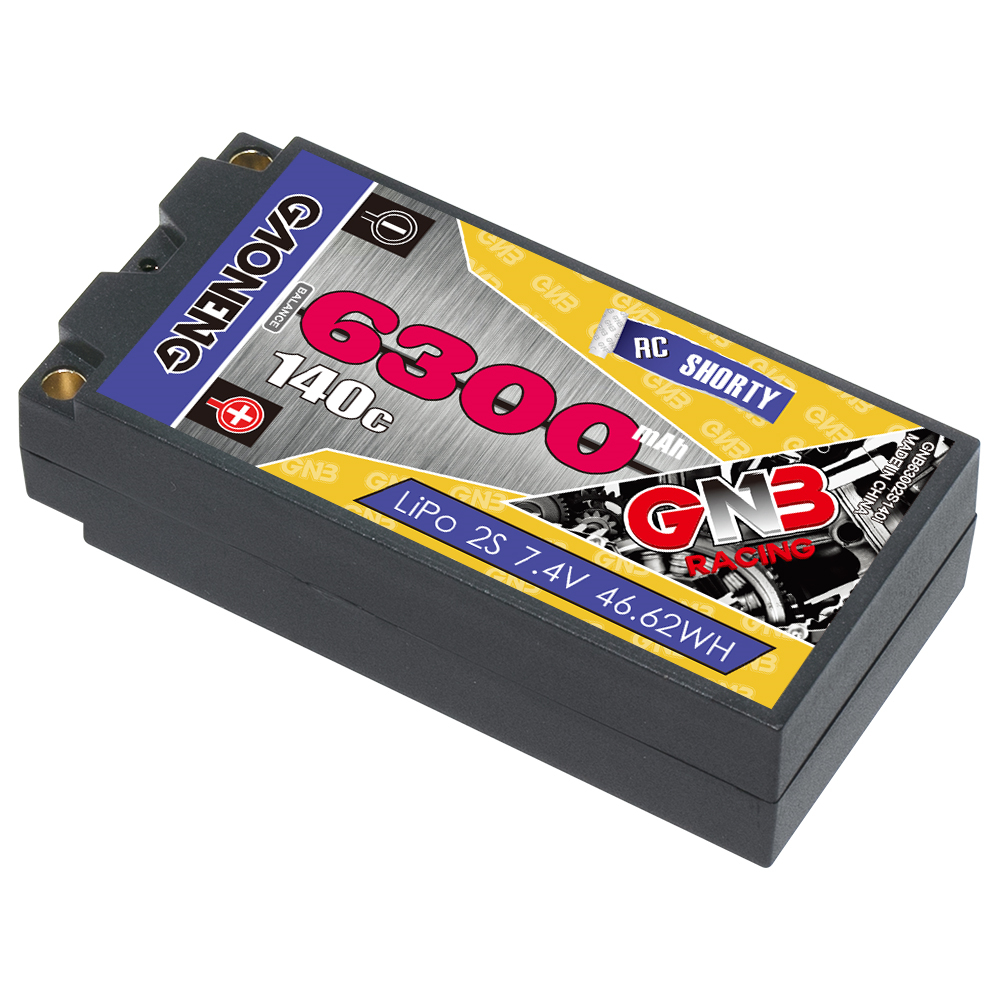 GAONENG GNB 2S 7.4V 6300mAh 140C Shorty 5mm Bullet Hard Case LiPo Battery