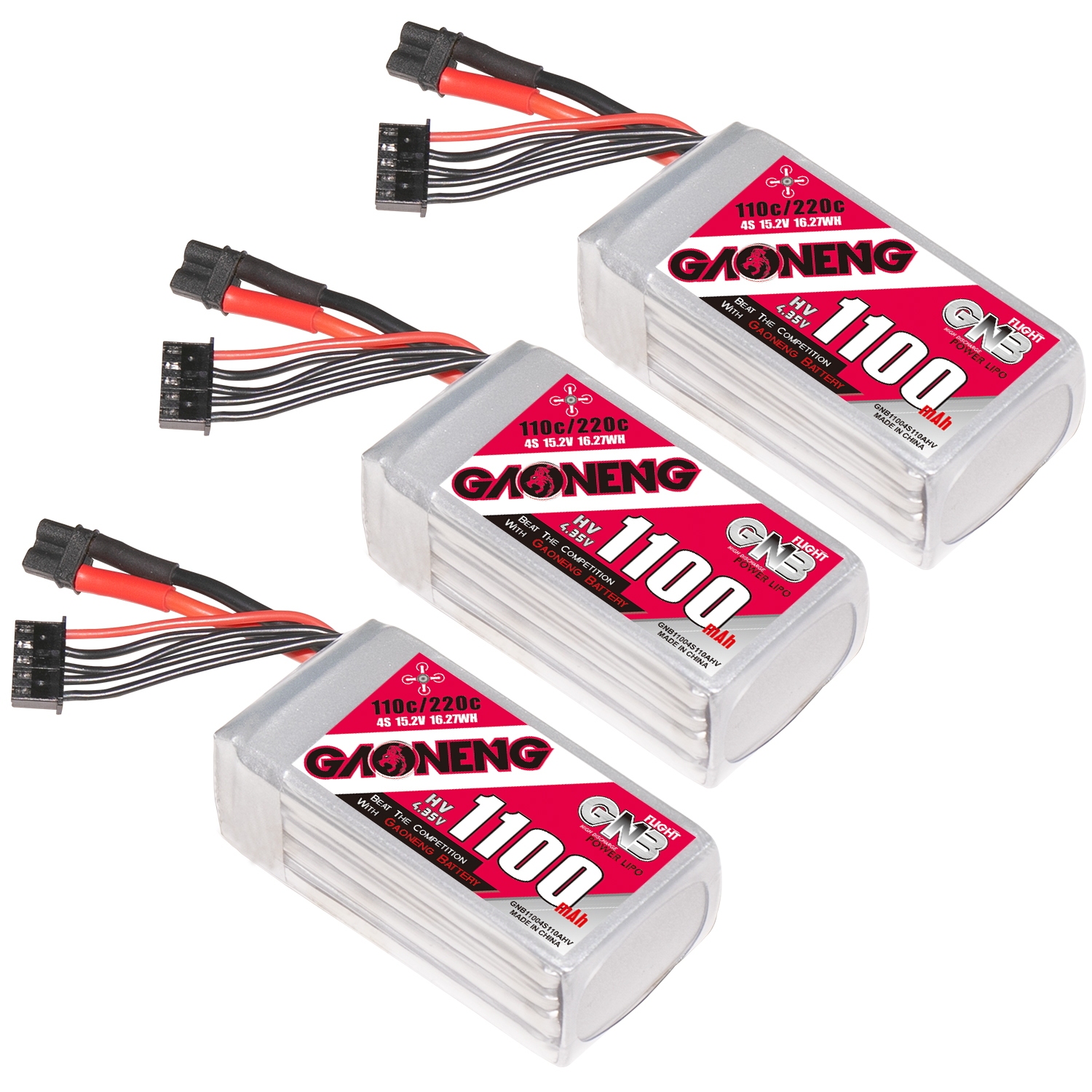 GAONENG GNB LiHV 4S 15.2V 1100mAh 110C XT30 LiPo Battery