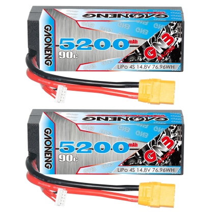 GAONENG GNB 4S 14.8V 5200mAh 90C Cabled Hard Case LiPo Battery XT90