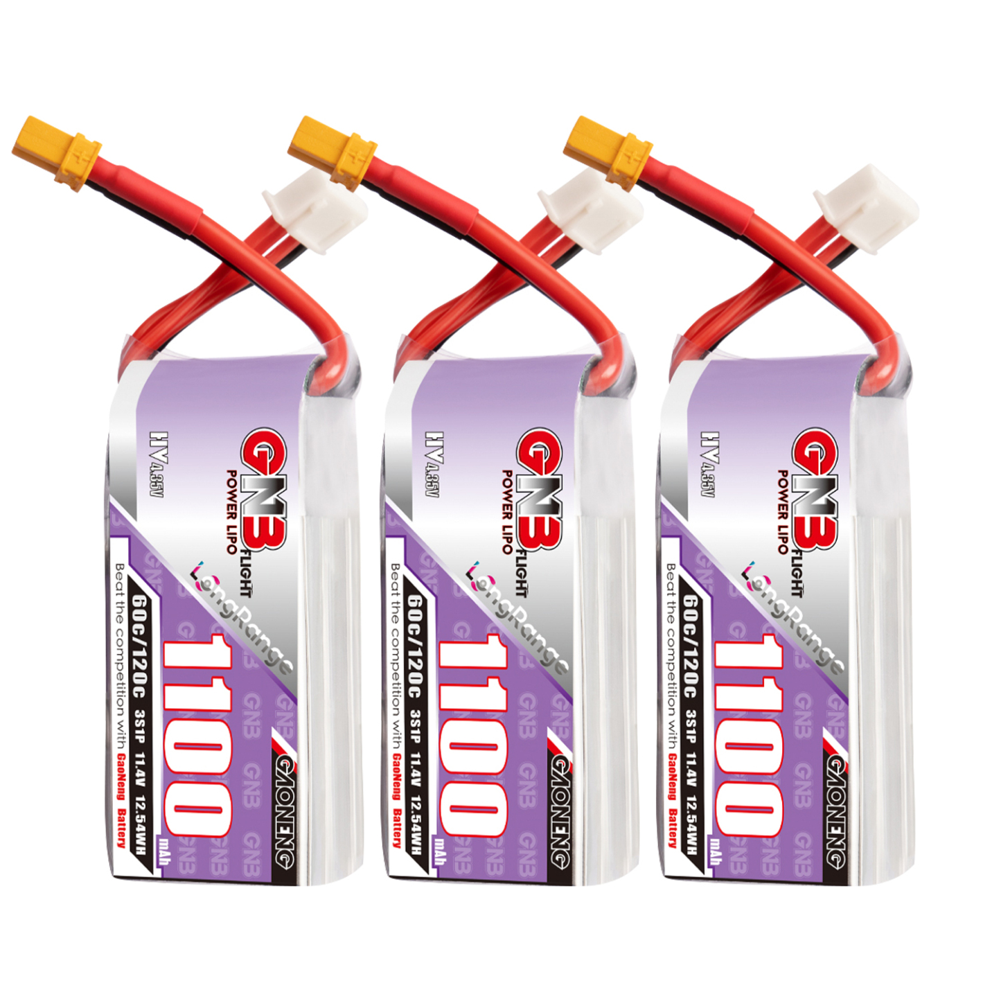 GAONENG GNB LiHV 3S 11.4V 1100mAh 60C XT30 LiPo Battery LongRange