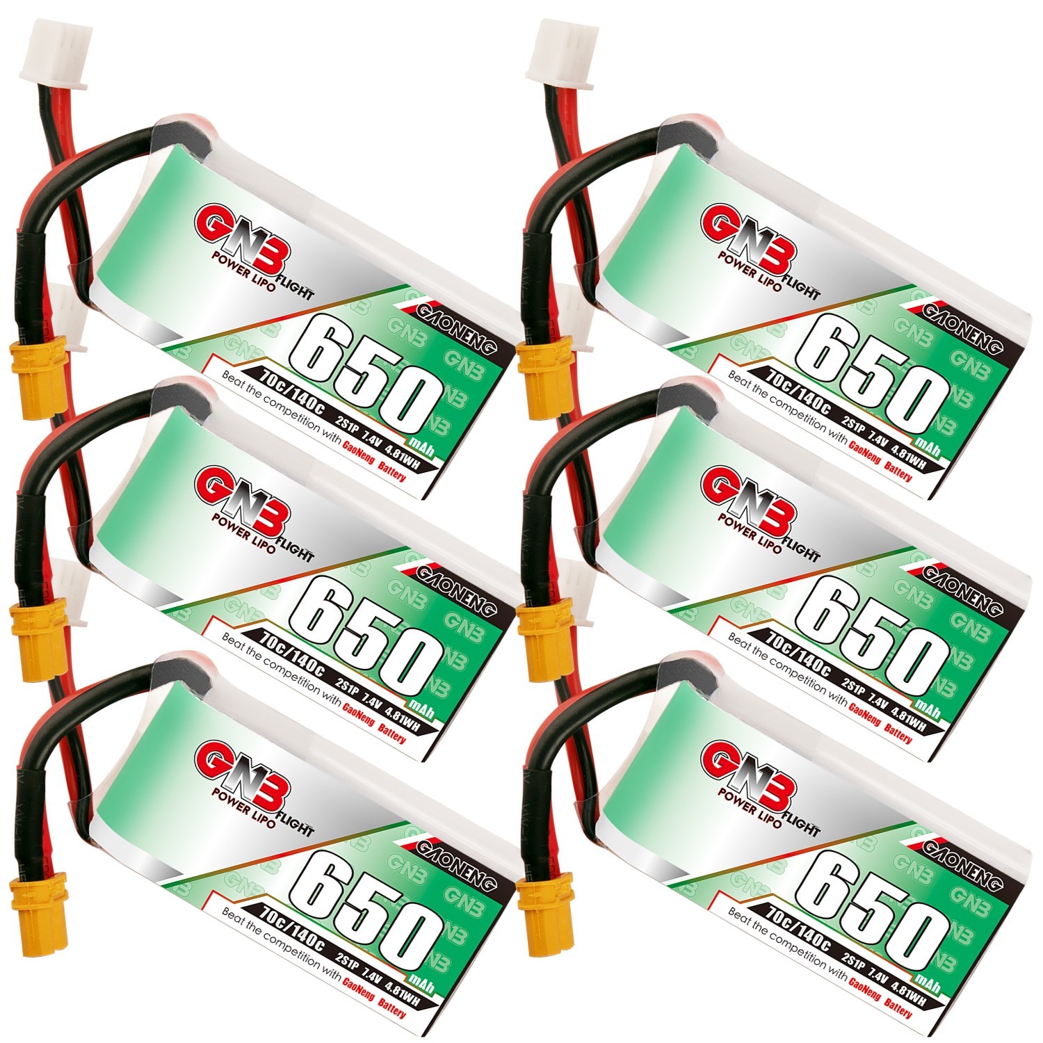 GAONENG GNB 2S 7.4V 650mAh 70C XT30 LiPo Battery