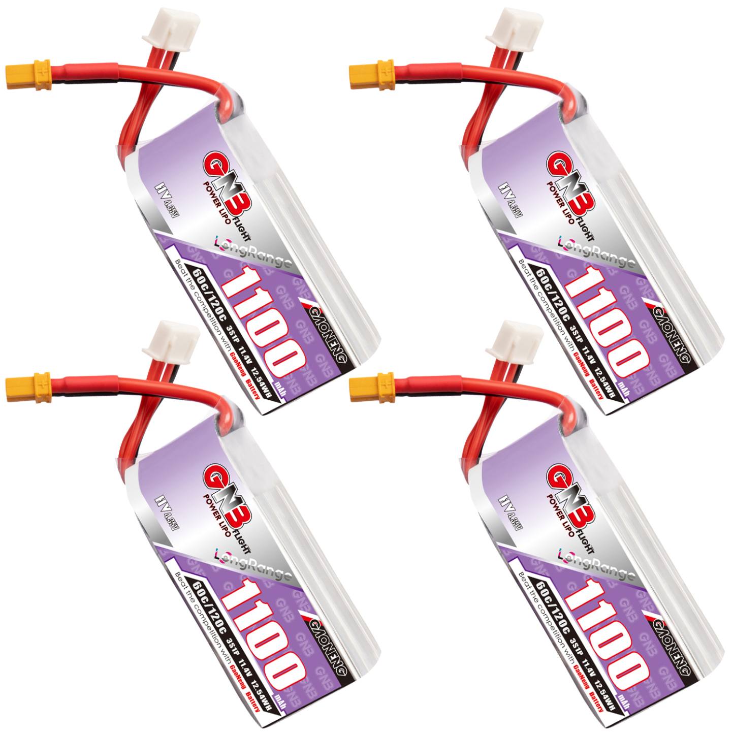 GAONENG GNB LiHV 3S 11.4V 1100mAh 60C XT30 LiPo Battery LongRange