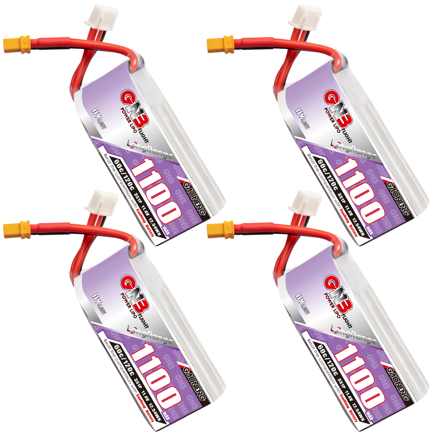 GAONENG GNB LiHV 3S 11.4V 1100mAh 60C XT30 LiPo Battery LongRange