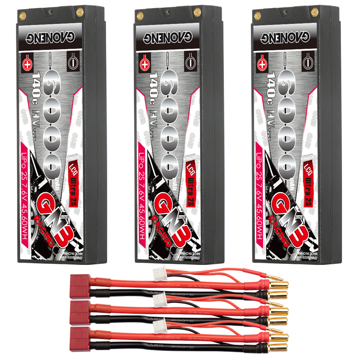 GAONENG GNB LiHV 2S 7.6V 6000mAh 140C 5mm Hard Case Ultra LCG LiPo Battery