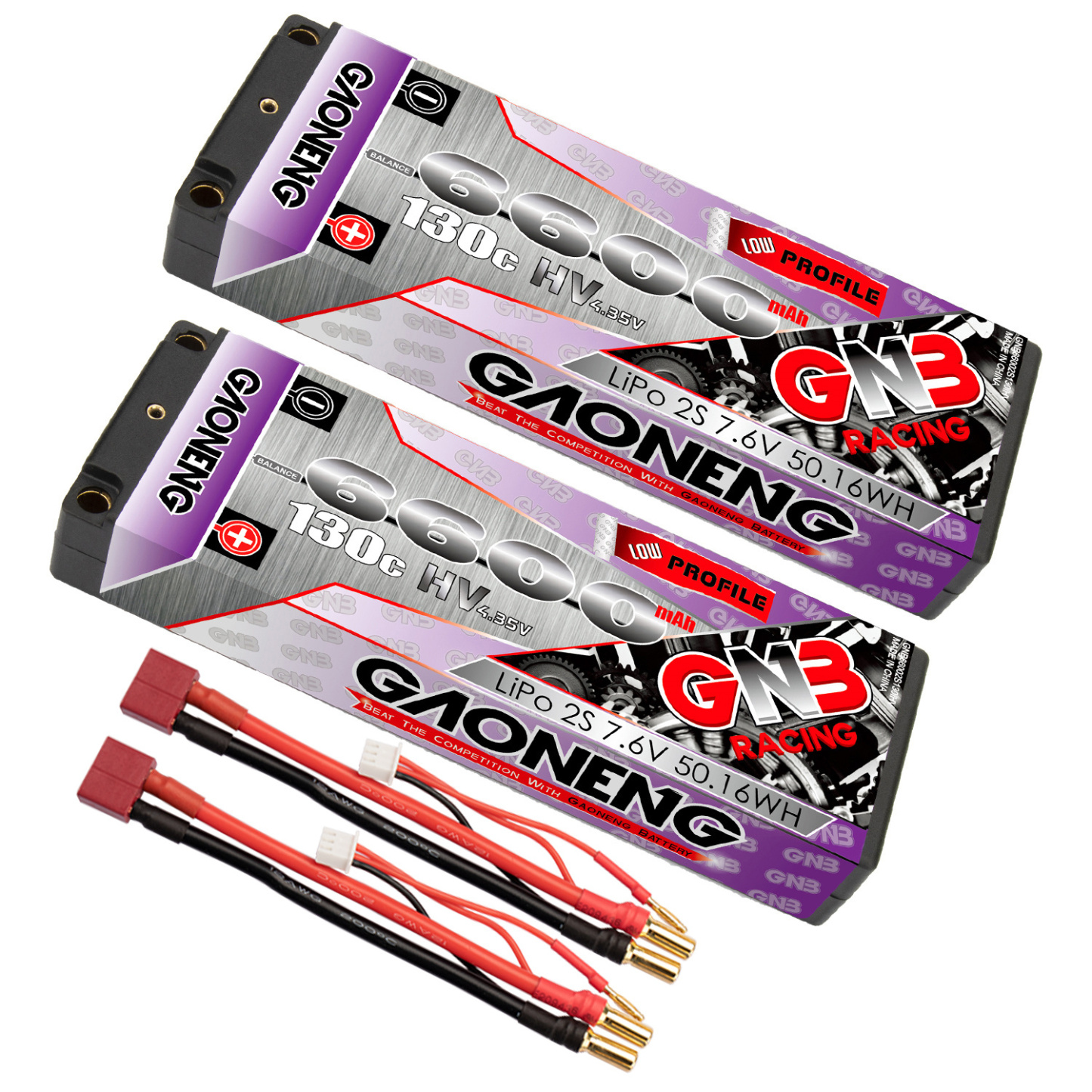 GAONENG GNB LiHV 2S 7.6V 6600mAh 130C Hard Case LCG LiPo Battery