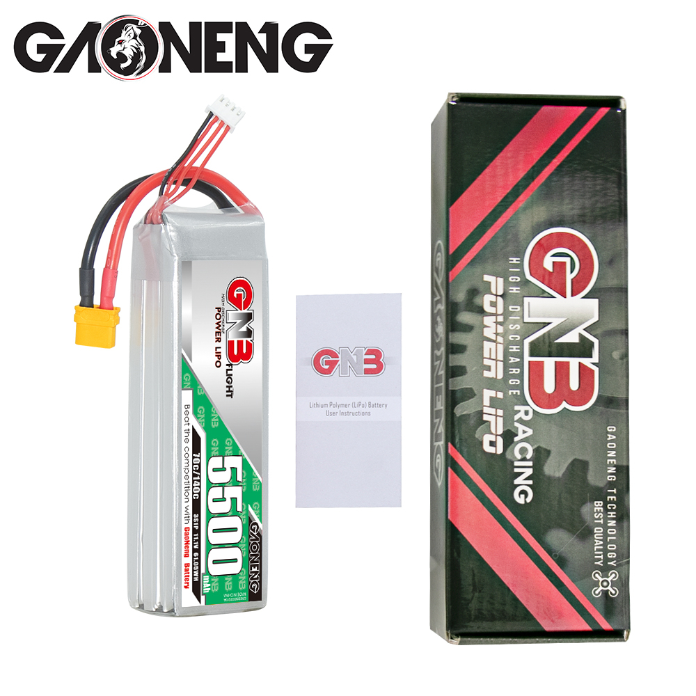 1PCS - GAONENG GNB 3S 11.1V 5500mAh 70C LiPo Battery XT60