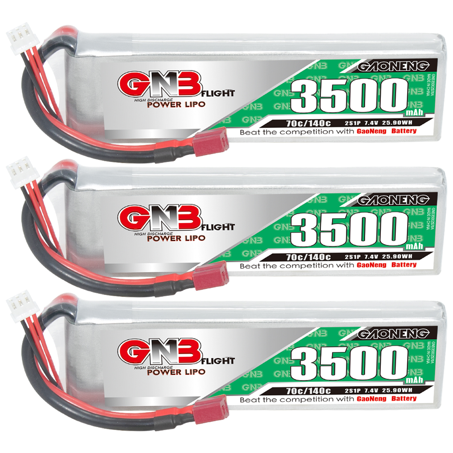 GAONENG GNB 2S 7.4V 3500mAh 70C LiPo Battery T-PLUG