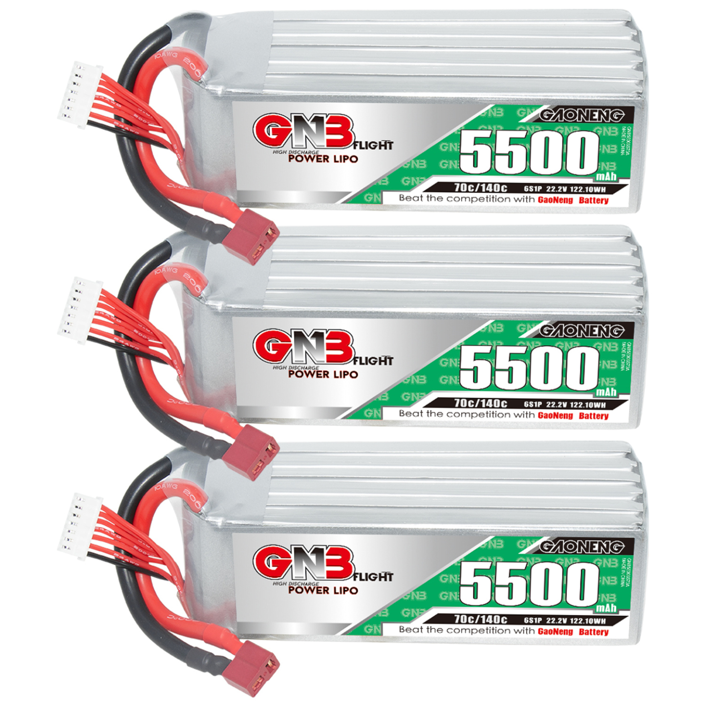 GAONENG GNB 6S 22.2V 5500mAh 70C LiPo Battery T-PLUG