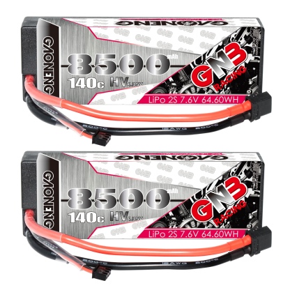 GAONENG GNB LiHV 2S 7.6V 8500mAh 140C Cabled Hard Case LiPo Battery XT60