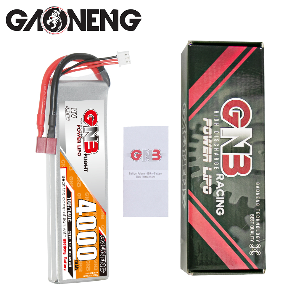 GAONENG GNB LiHV 2S 7.6V 4000mAh 70C LiPo Battery T-PLUG
