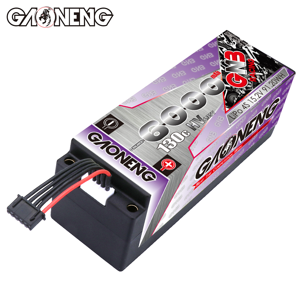 GAONENG GNB LiHV 4S 15.2V 6000mAh 130C 5mm Bullet Hard Case LiPo Battery