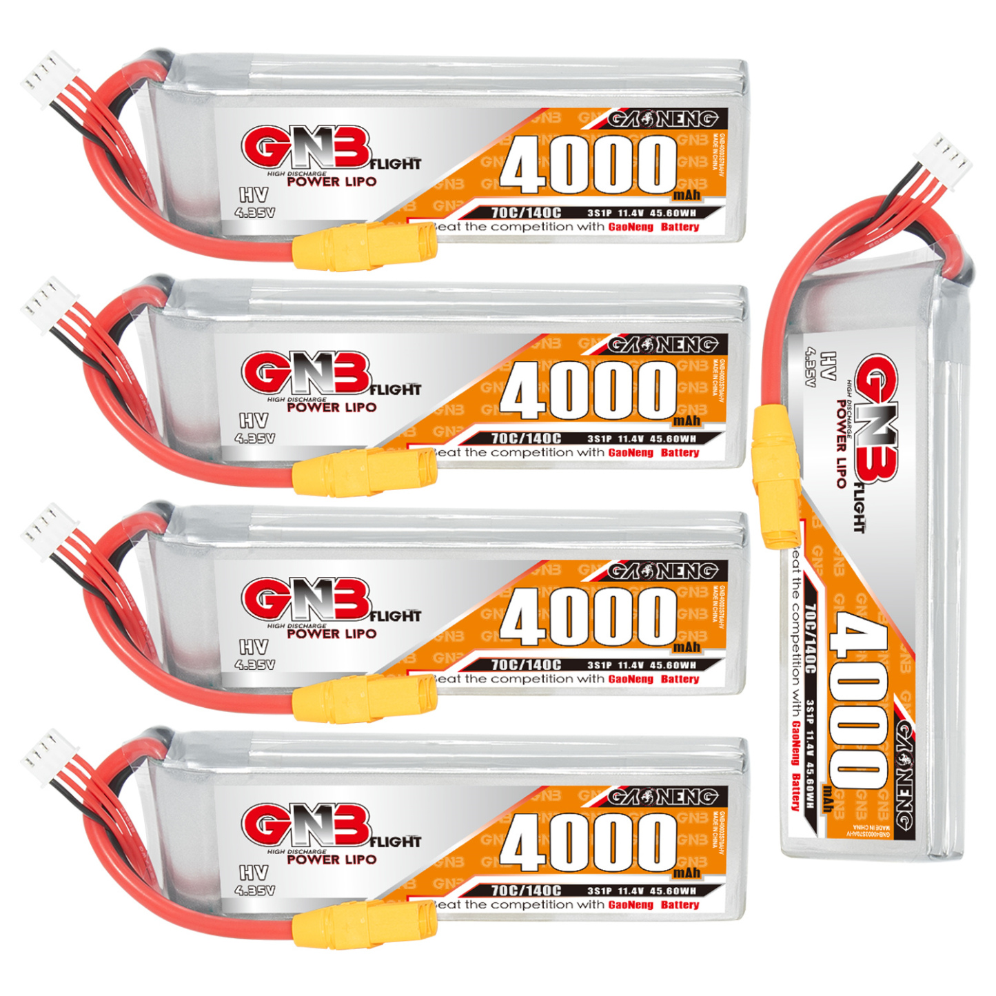 GAONENG GNB LiHV 3S 11.4V 4000mAh 70C LiPo Battery XT90
