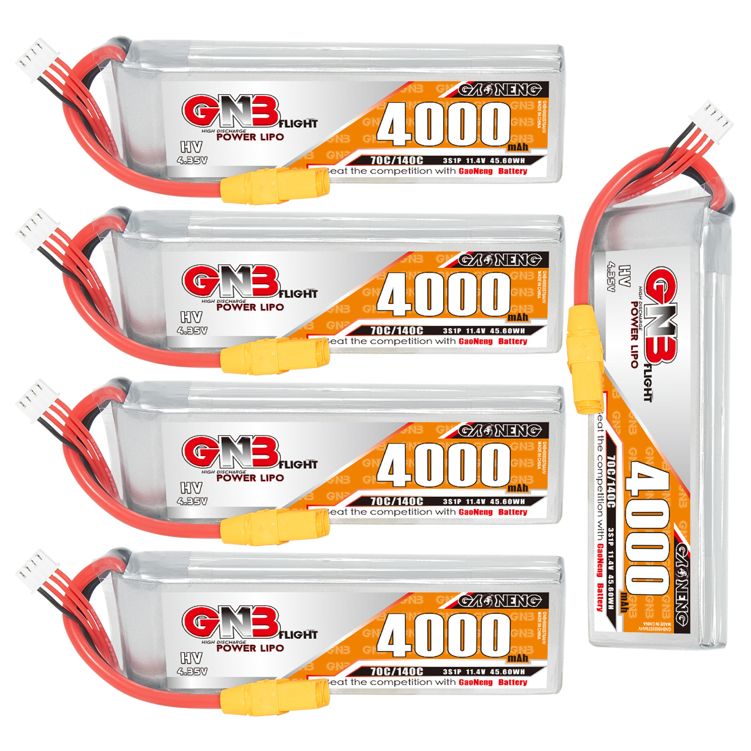 GAONENG GNB LiHV 3S 11.4V 4000mAh 70C LiPo Battery XT90