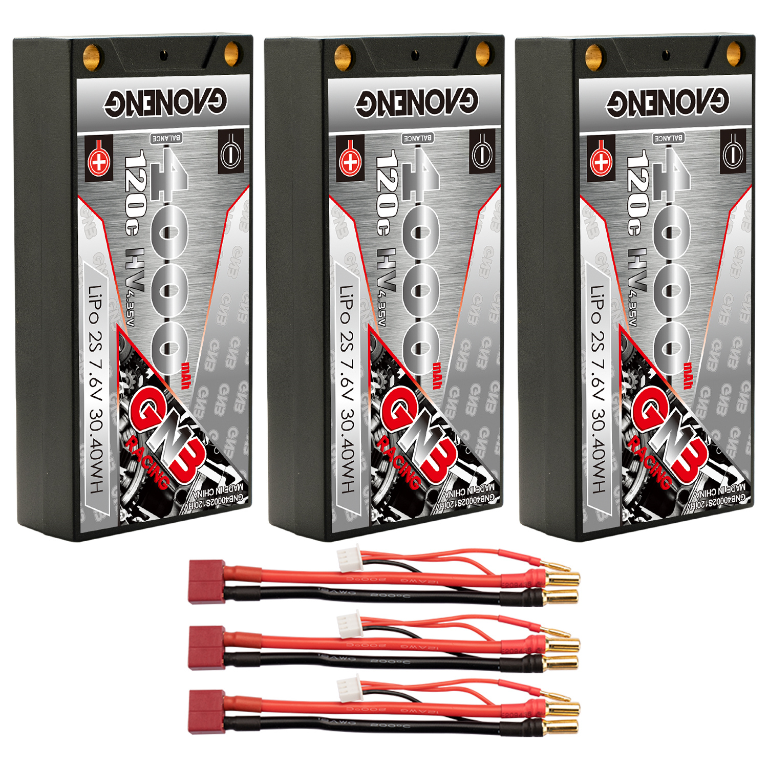 GAONENG GNB LiHV 2S 7.6V 4000mAh 120C LCG Shorty 5mm Bullet Hard Case LiPo Battery