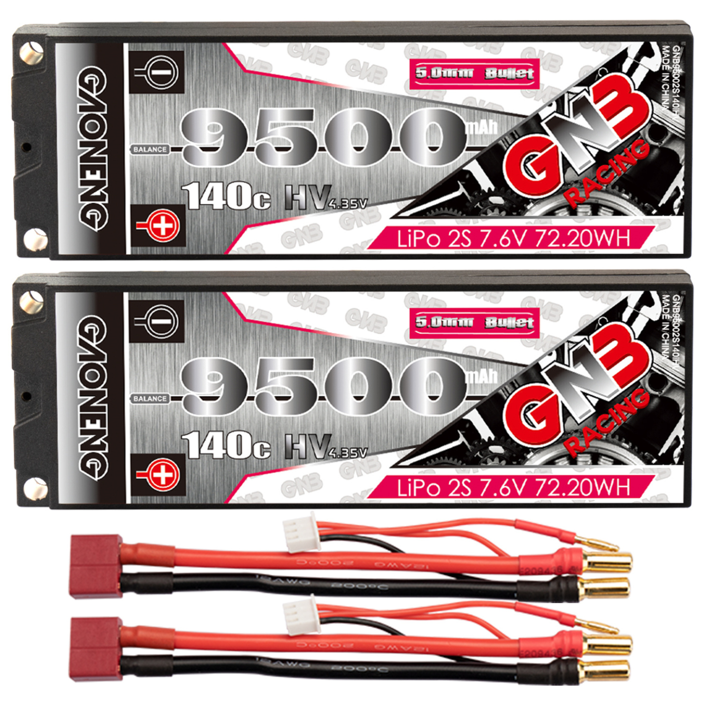 GAONENG GNB LiHV 2S 7.6V 9500mAh 140C Hard Case LiPo Battery