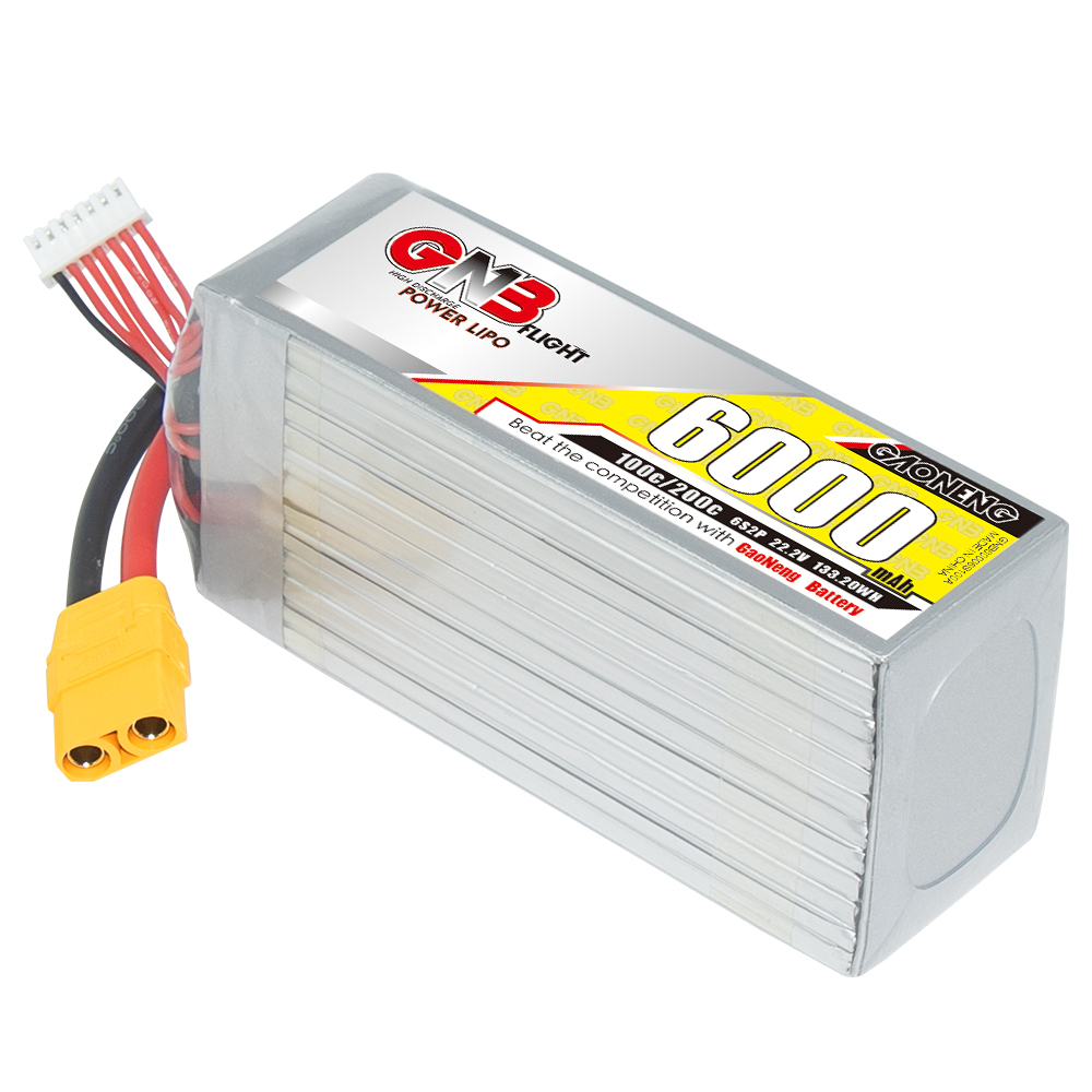 1PC - GAONENG GNB 6S 6S2P 22.2V 6000mAh 100C LiPo Battery XT90