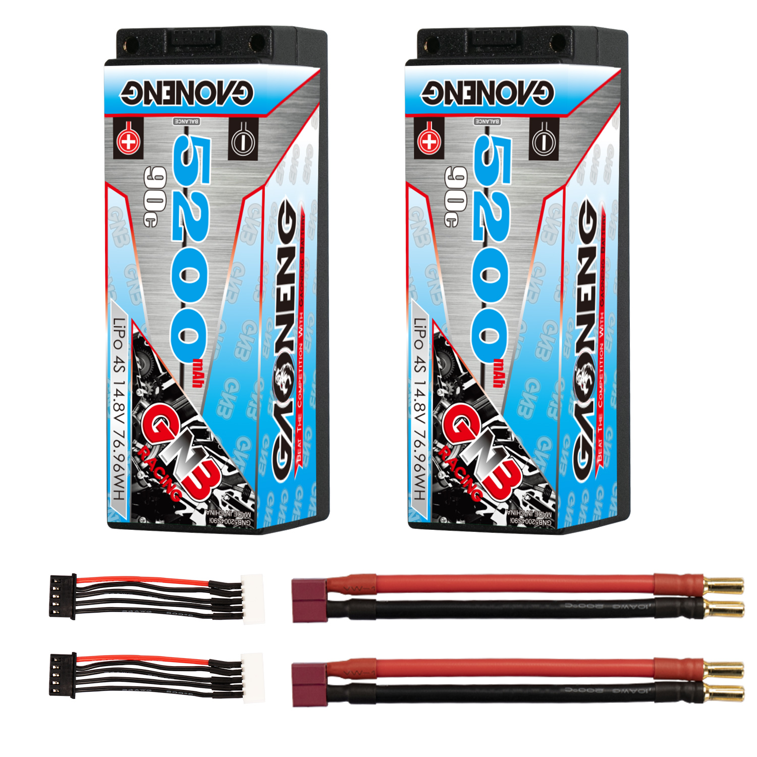 GAONENG GNB 4S 14.8V 5200mAh 90C 5mm Bullet Hard Case LiPo Battery