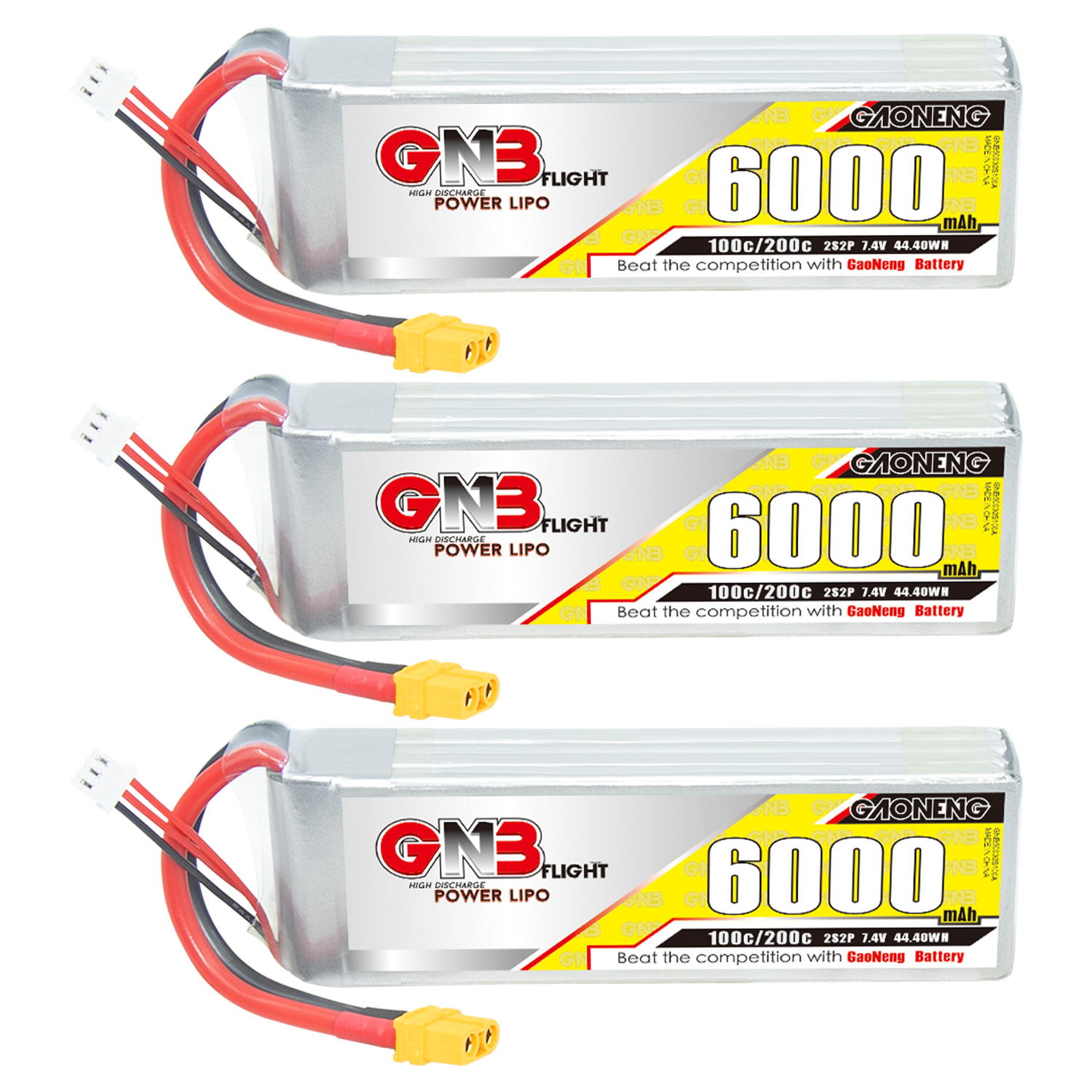 GAONENG GNB 2S 2S2P 7.4V 6000mAh 100C LiPo Battery XT60
