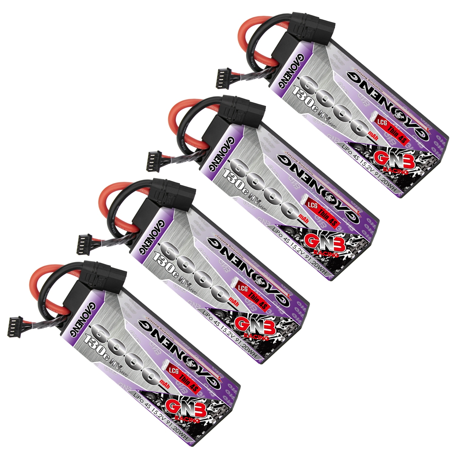 GAONENG GNB LiHV 4S 15.2V 6000mAh 130C LCG Cabled Hard Case LiPo Battery XT90