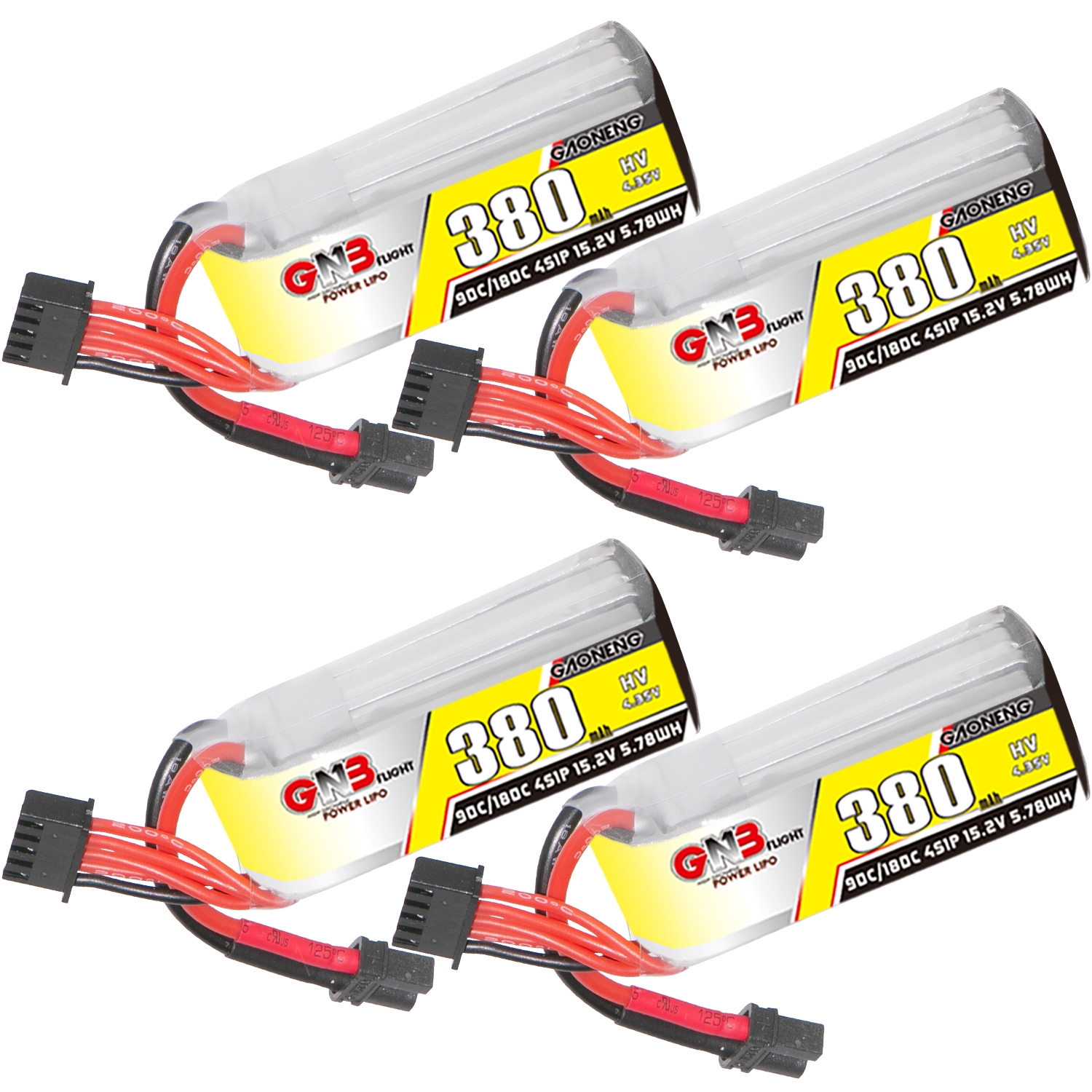 GAONENG GNB LiHV 4S 15.2V 380mAh 90C XT30 LiPo Battery