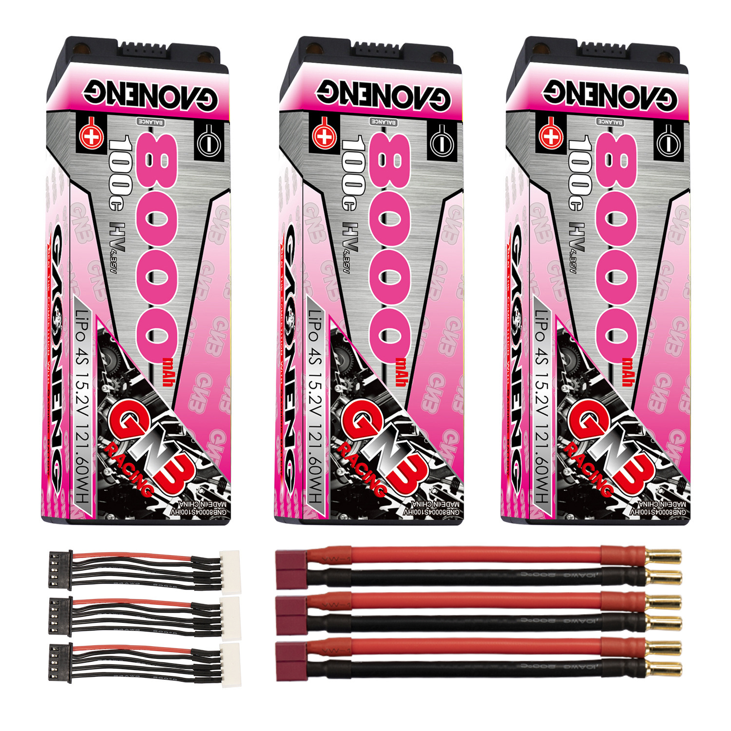 GAONENG GNB LiHV 4S 15.2V 8000mAh 100C 5mm Bullet Hard Case LiPo Battery