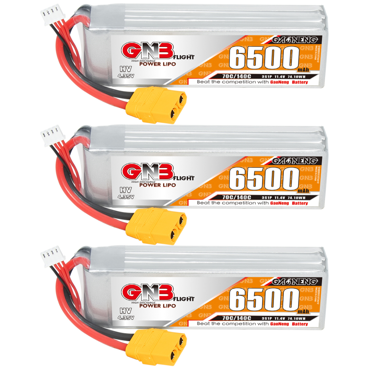 GAONENG GNB HV 3S 11.4V 6500mAh 70C LiPo Battery XT90