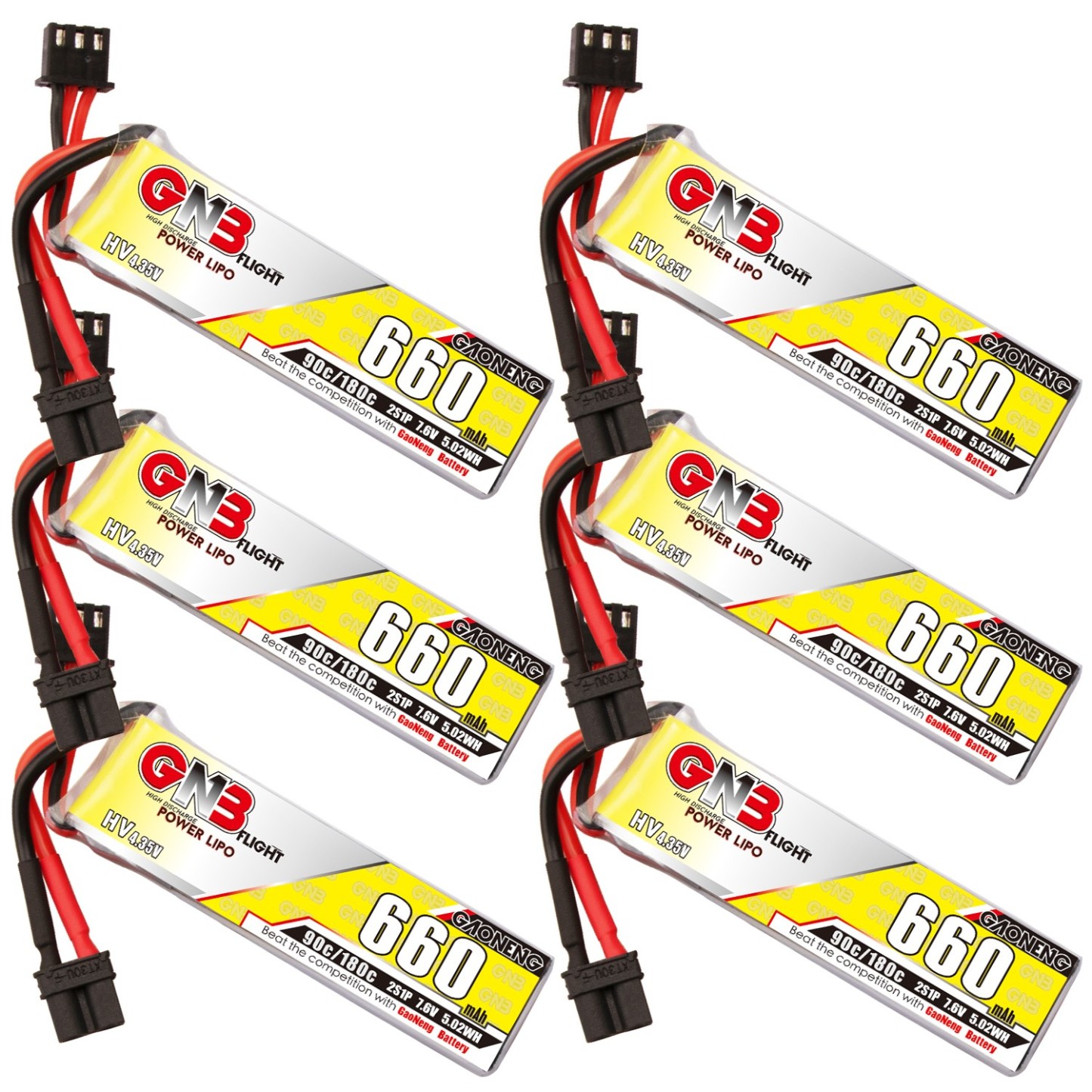 GAONENG GNB LiHV 2S 7.6V 660mAh 90C XT30 LiPo Battery Long Type
