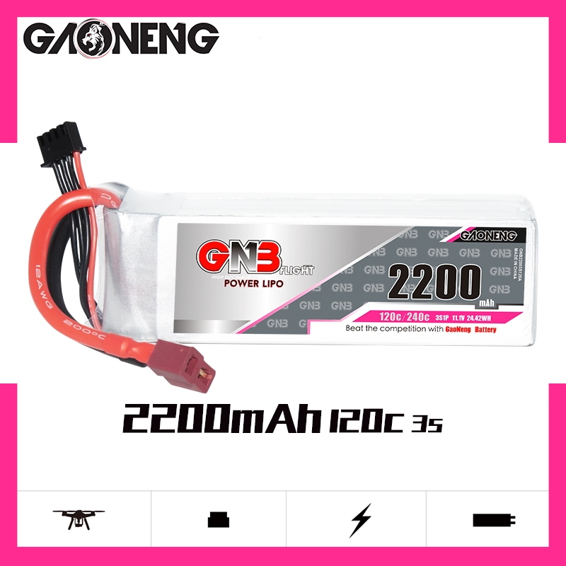 GAONENG GNB 3S 11.1V 2200mAh 120C LiPo Battery T-PLUG