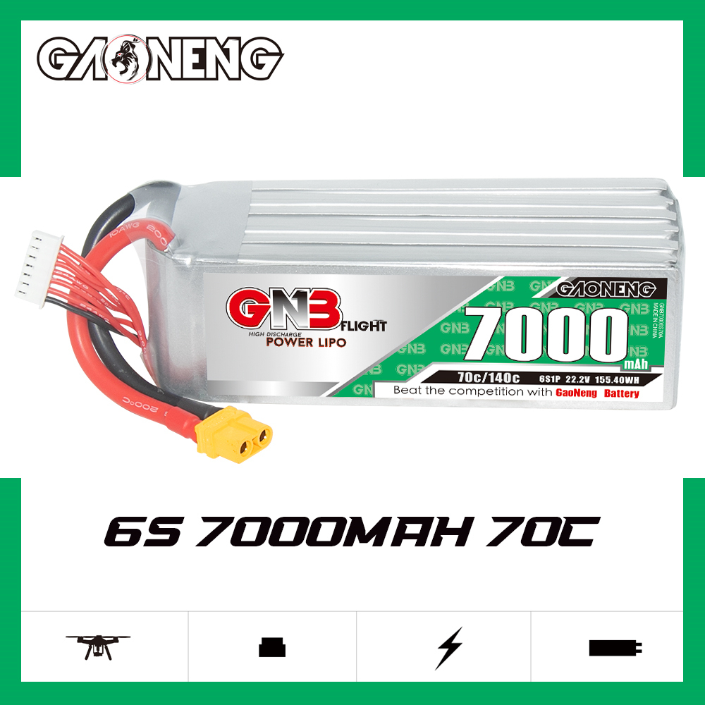 GAONENG GNB 6S 22.2V 7000mAh 70C LiPo Battery XT60