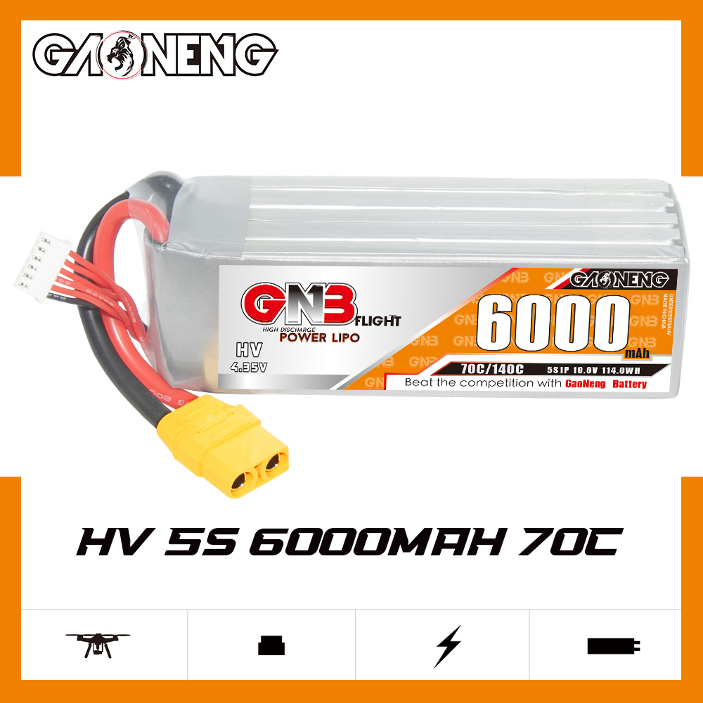 GAONENG GNB HV 5S 19V 6000mAh 70C LiPo Battery XT90