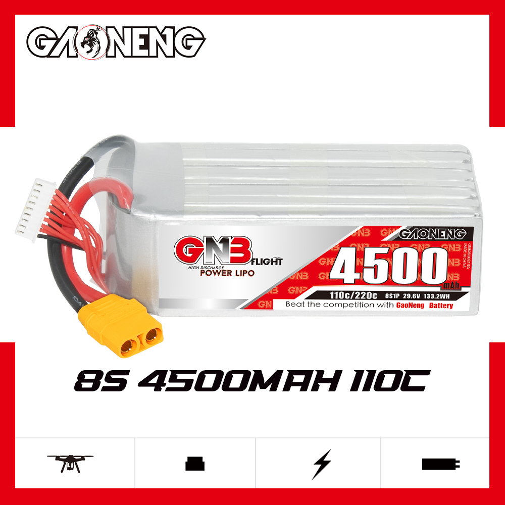GAONENG GNB 8S 29.6V 4500mAh 110C LiPo Battery XT90