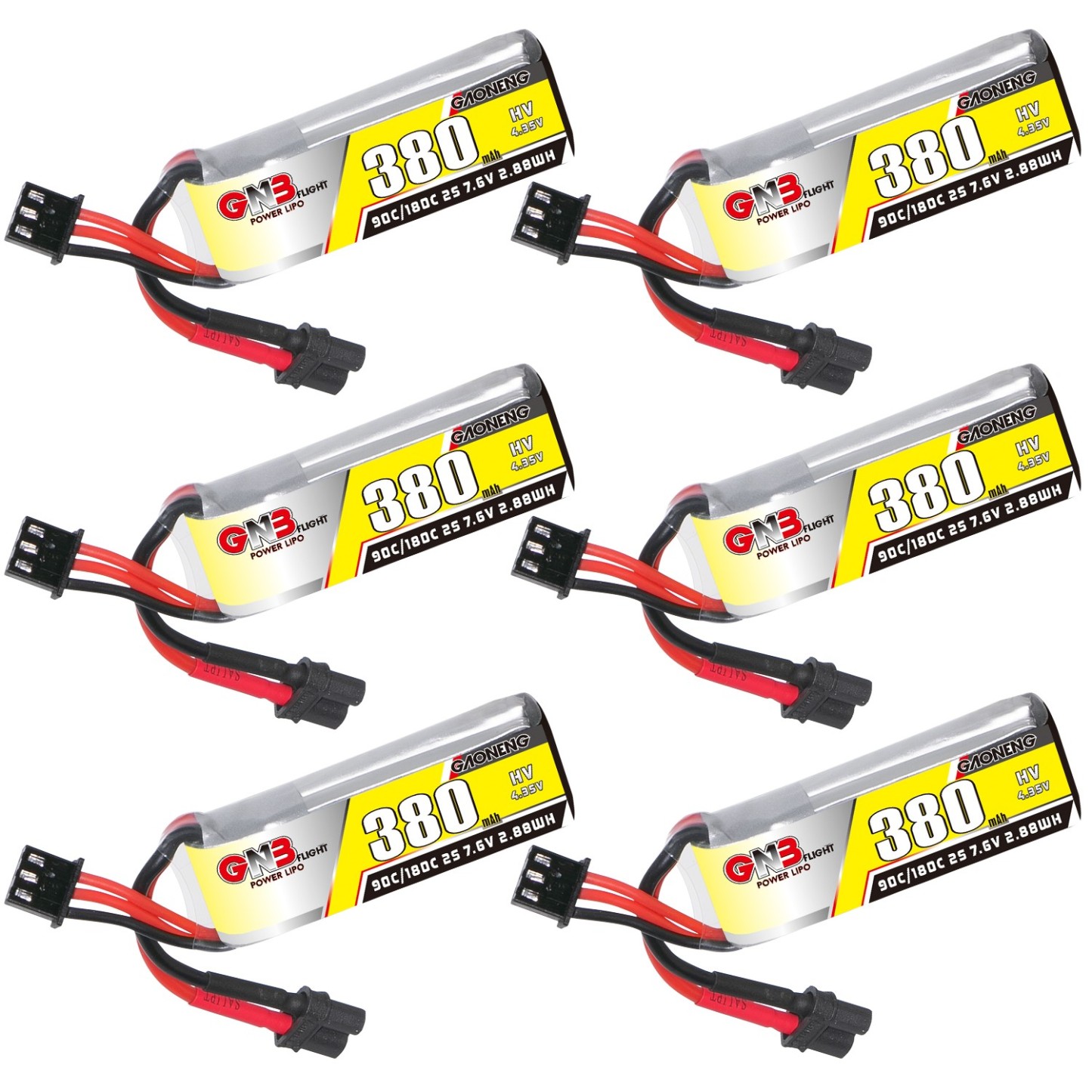 GAONENG GNB LiHV 2S 7.6V 380mAh 90C XT30 LiPo Battery