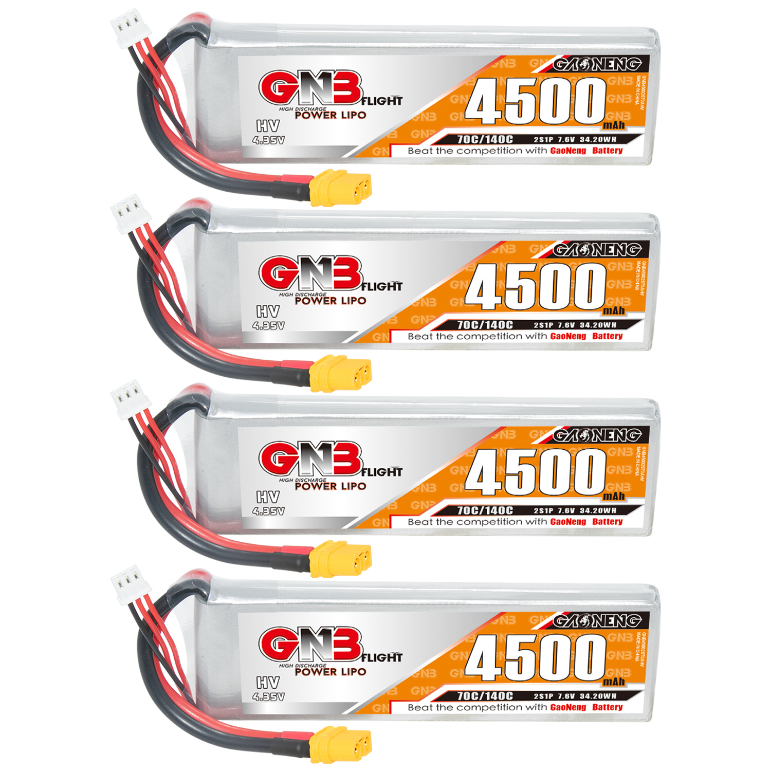 GAONENG GNB LiHV 2S 7.6V 4500mAh 70C LiPo Battery XT60