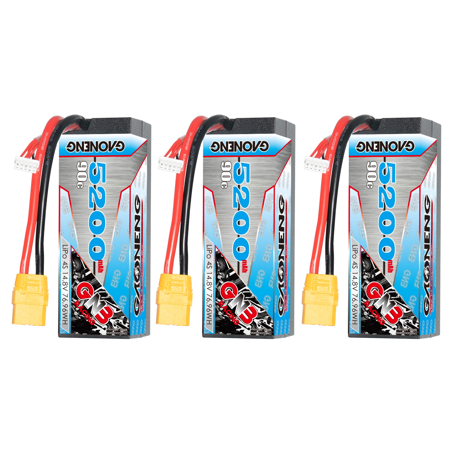 GAONENG GNB 4S 14.8V 5200mAh 90C Cabled Hard Case LiPo Battery XT90