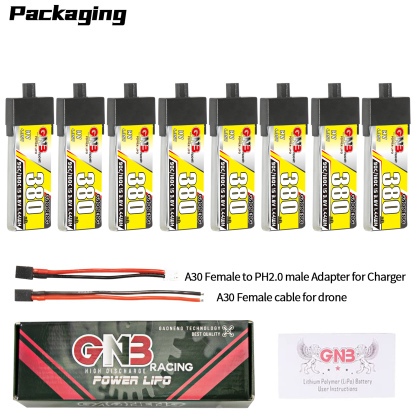 GAONENG GNB LiHV 1S 3.8V 380mAh 90C A30 Plastic Head LiPo Battery
