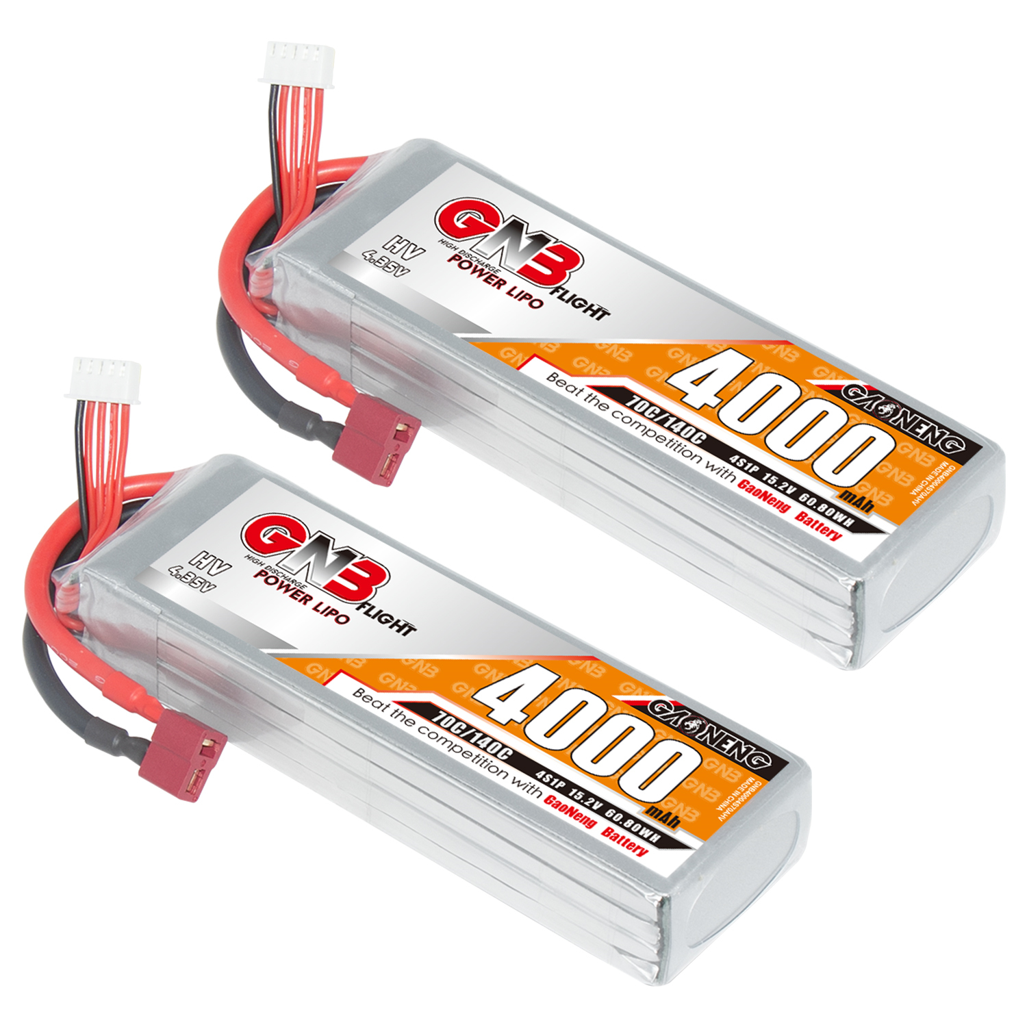 GAONENG GNB LiHV 4S 15.2V 4000mAh 70C LiPo Battery T-PLUG