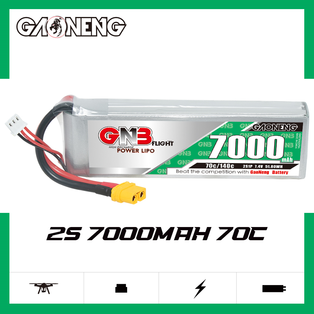GAONENG GNB 2S 7.4V 7000mAh 70C LiPo Battery XT60
