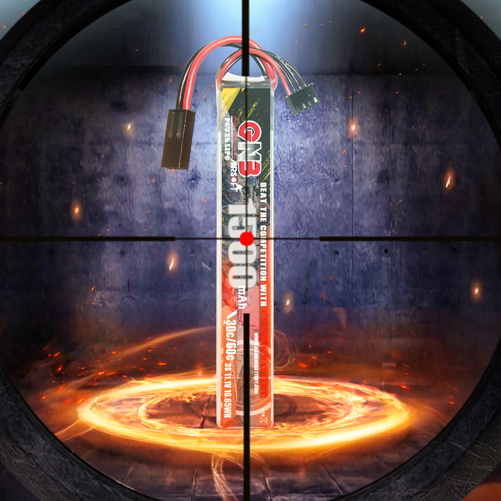 2PCS - GAONENG GNB 3S 11.1V 1500mAh 30C Mini Tamiya LiPo Battery for AirSoft 