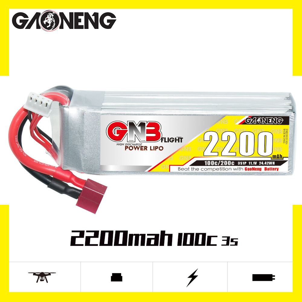 GAONENG GNB 3S 11.1V 2200mAh 100C LiPo Battery T-PLUG