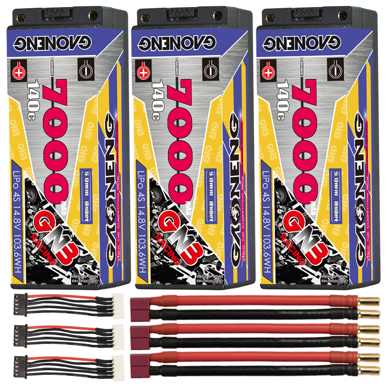 GAONENG GNB 4S 14.8V 7000mAh 140C 5mm Bullet Hard Case LiPo Battery