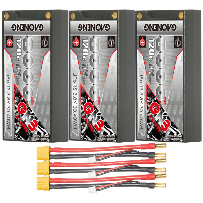 GAONENG GNB LiHV 1S 3.8V 8000mAh 120C 5mm Bullet Hard Case LiPo Battery