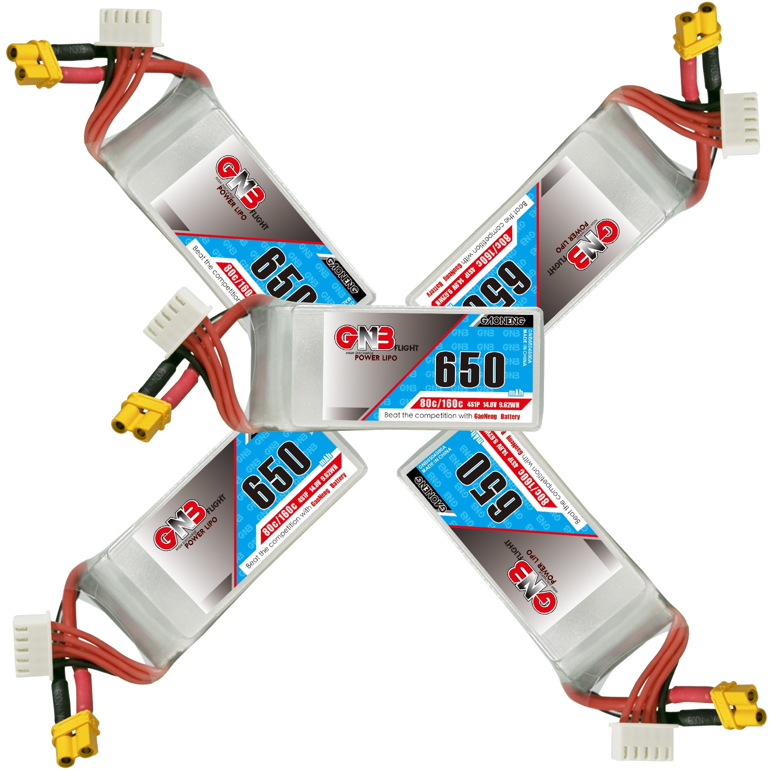 GAONENG GNB 4S 14.8V 650mAh 80C XT30 LiPo Battery