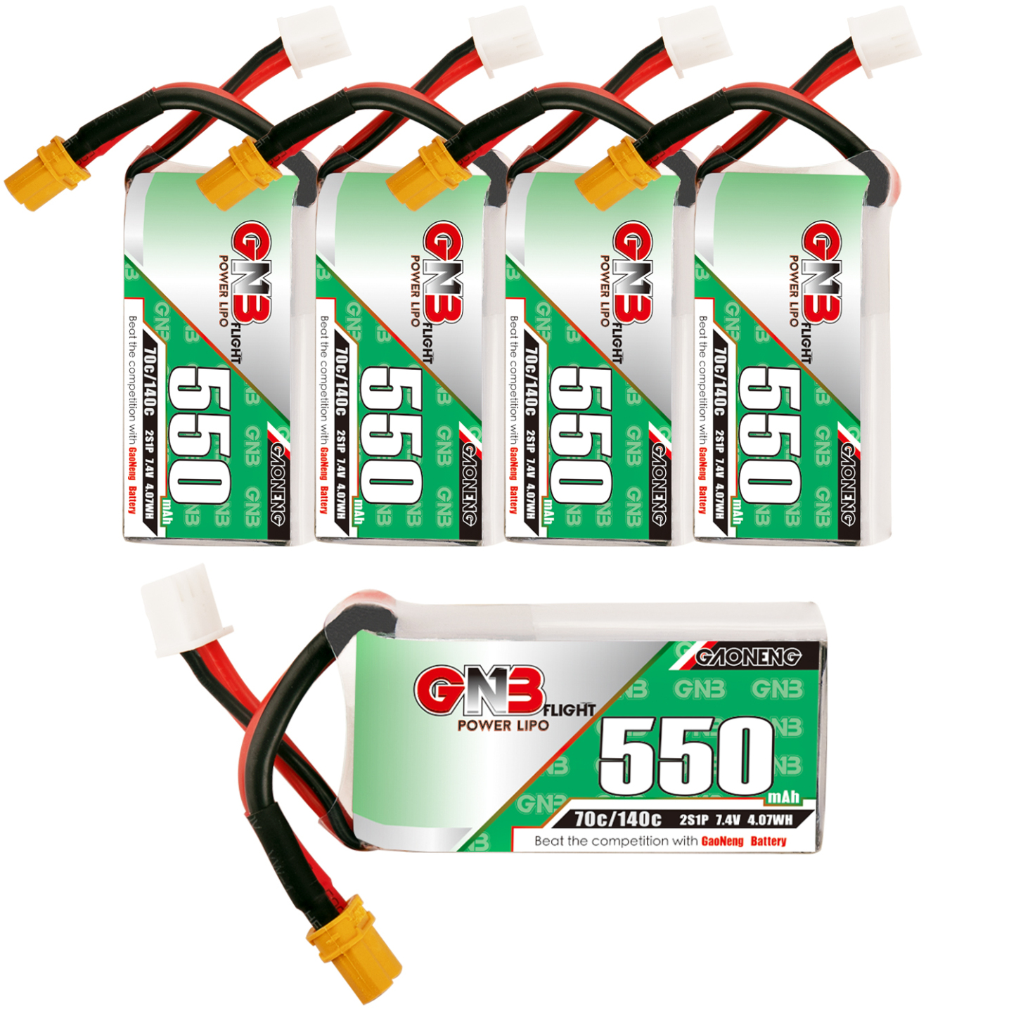 GAONENG GNB 2S 7.4V 550mAh 70C XT30 LiPo Battery