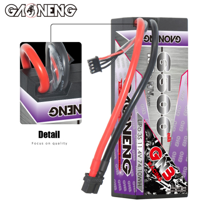 GAONENG GNB LiHV 3S 11.4V 6500mAh 130C Cabled Hard Case LiPo Battery XT60