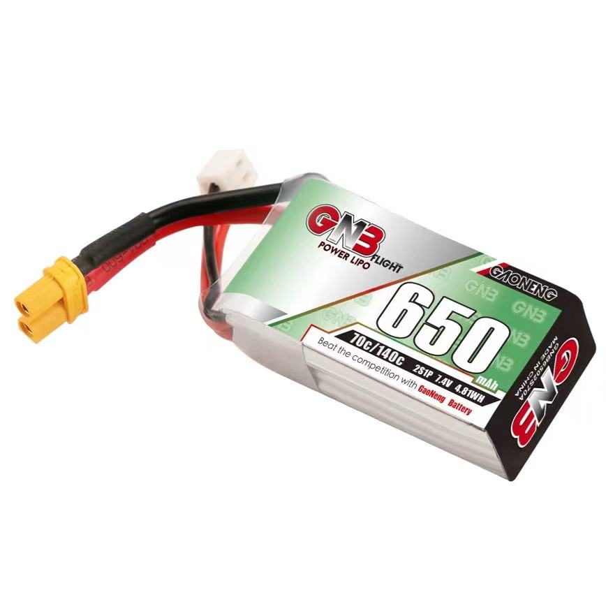 4PCS - GAONENG GNB 2S 7.4V 650mAh 70C XT30 LiPo Battery