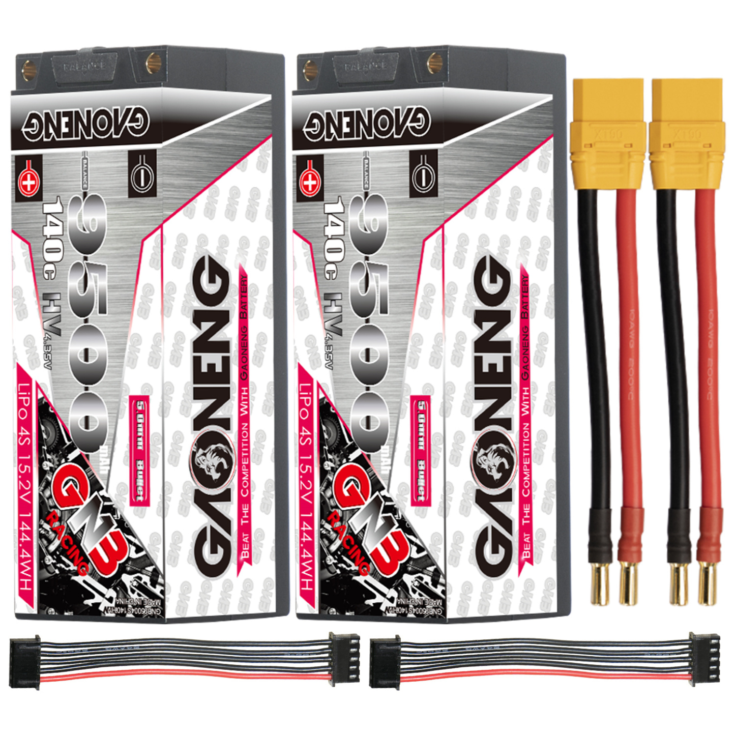 GAONENG GNB LiHV 4S 15.2V 9500mAh 140C 5mm Bullet Hard Case LiPo Battery