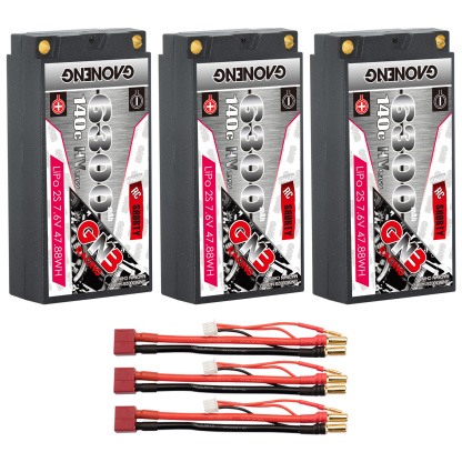 GAONENG GNB LiHV 2S 7.6V 6300mAh 140C Shorty 5mm Bullet Hard Case LiPo Battery