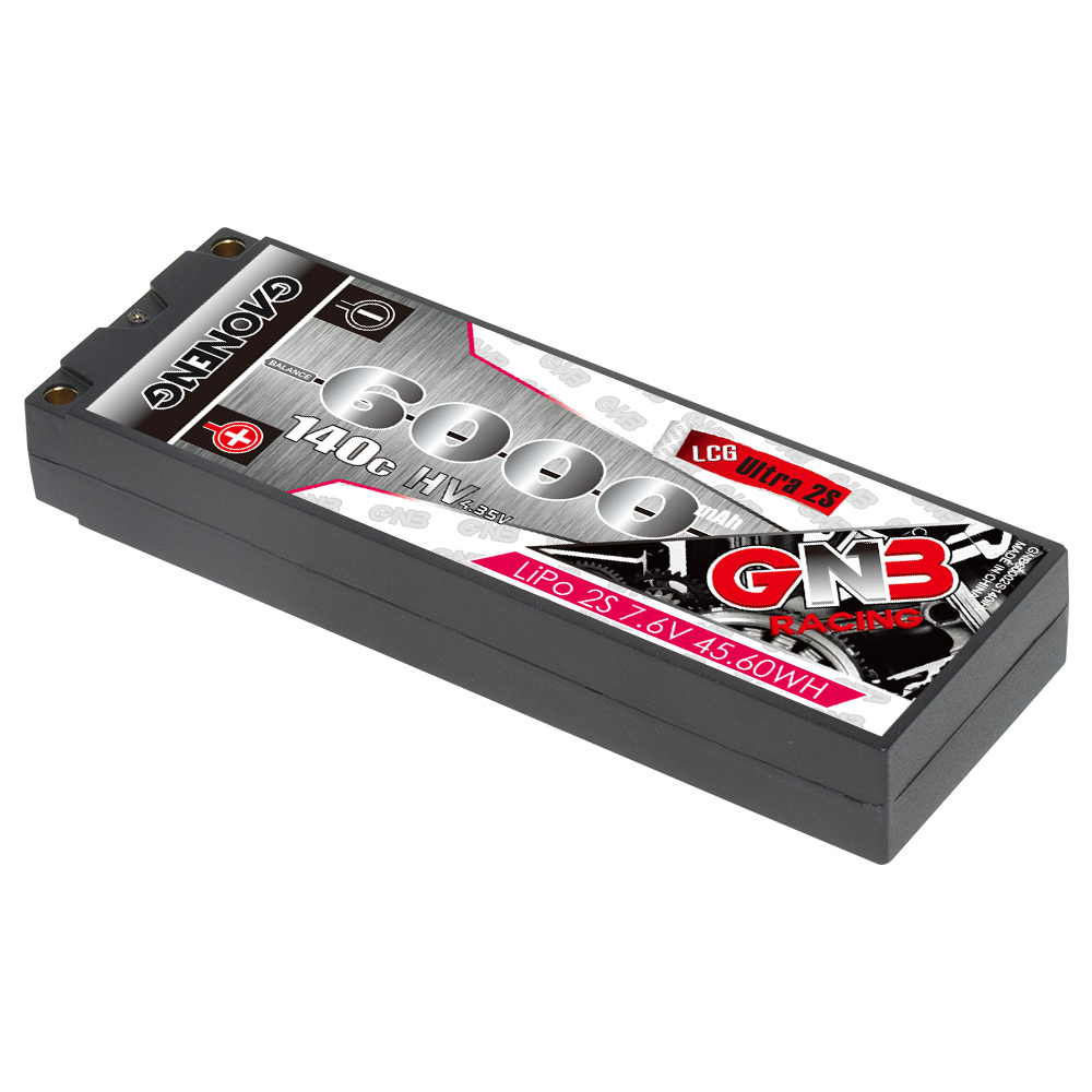 1PC - GAONENG GNB LiHV 2S 7.6V 6000mAh 140C 5mm Hard Case Ultra LCG LiPo Battery XT60